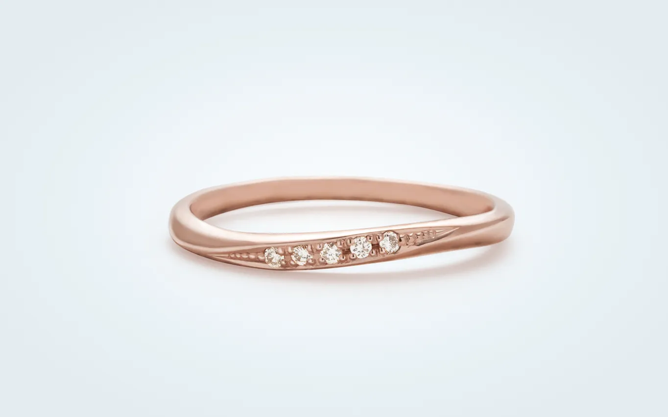 ダイヤモンドリング 5石 0.025ct K10PG ピンクゴールド – facett 公式