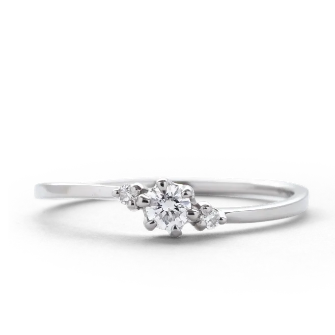 ダイヤモンドリング 0.1ct PT900 プラチナ 細身 NRG008