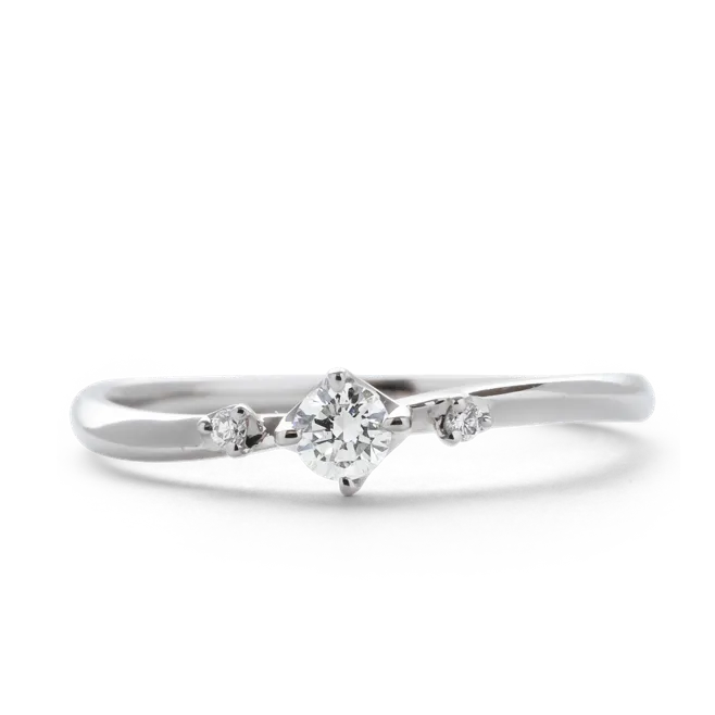 ダイヤモンドリング 0.1ct PT900 プラチナ 細身 NRG015