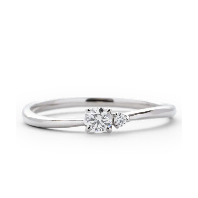 ダイヤモンドリング 0.1ct PT900 プラチナ 細身 NRG016
