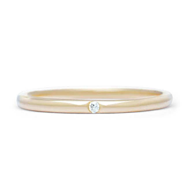 ダイヤモンドリング K10YG 1石 0.01ct / ストレート 細身