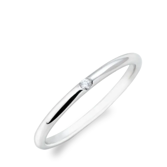 ダイヤモンドリング PT900 1石 0.01ct / ストレート 細身