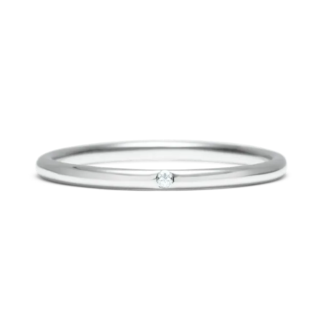 ダイヤモンドリング PT900 1石 0.006ct / ストレート 細身