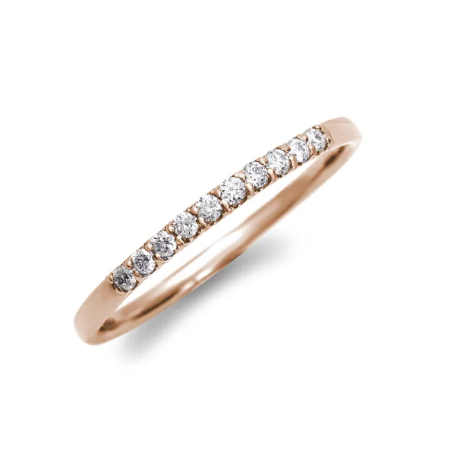 【新品仕上げ済】ピンクゴールドハーフエタニティダイヤモンドリング ハーフエタニティリング 0.1ct K18PG ピンクゴールド – facett 公式