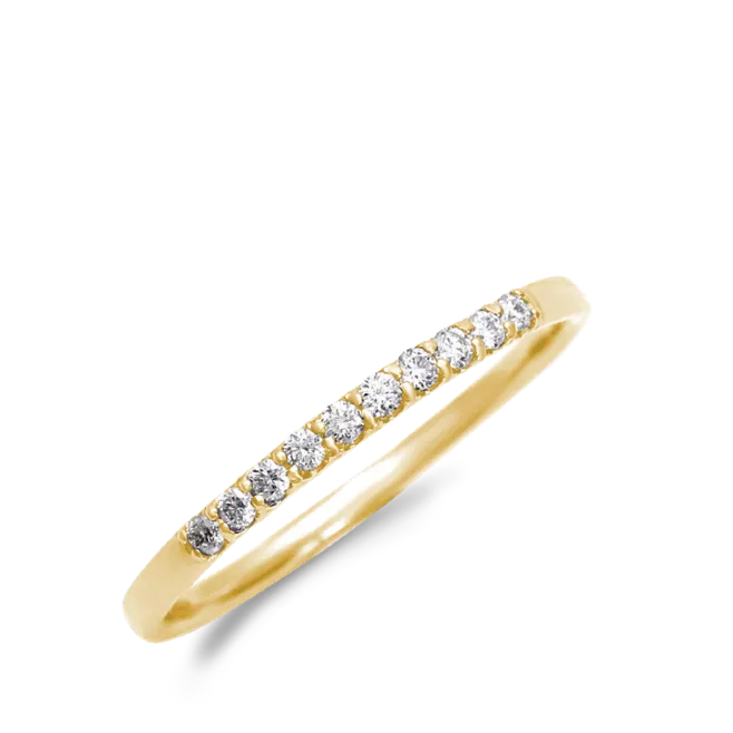 ハーフエタニティリング K18YG 0.1ct / 10石 爪留め