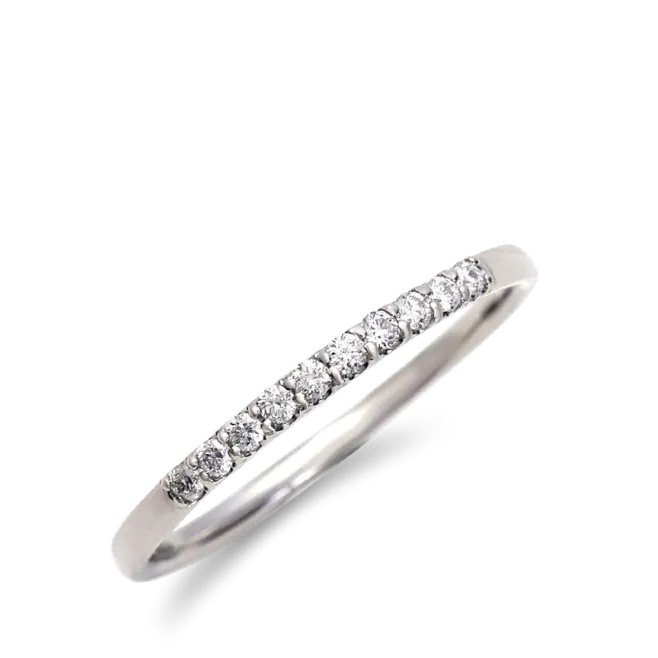 ハーフエタニティリング PT900 0.1ct / 10石 爪留め