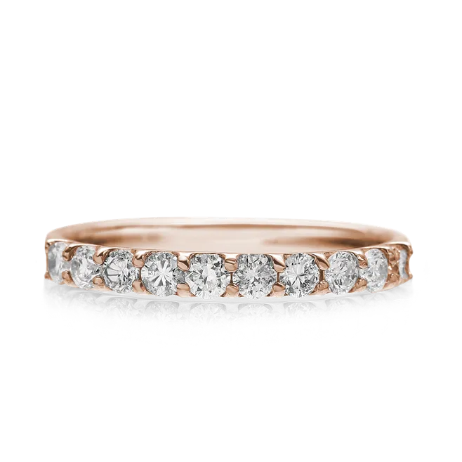 ハーフエタニティリング K18PG 0.3ct / 10石 爪留め