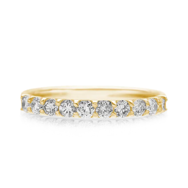 ハーフエタニティリング K18YG 0.3ct / 10石 爪留め