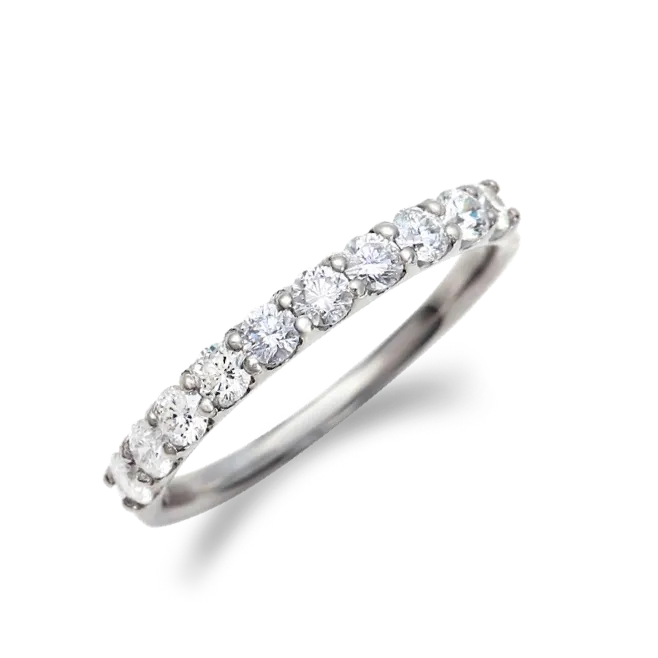 ハーフエタニティリング PT900 0.5ct / 10石 爪留め