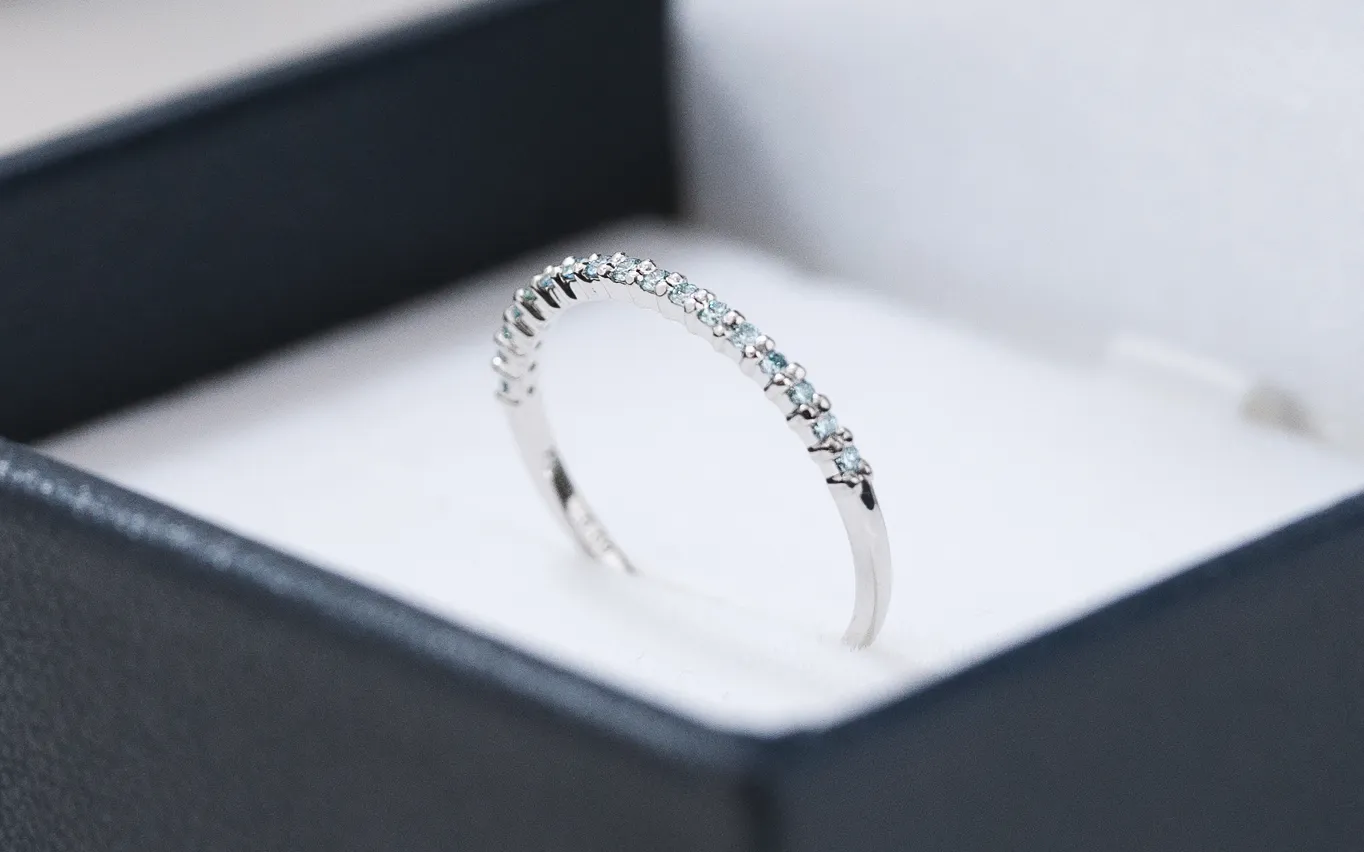 エタニティリング 0.09ct PT900 プラチナ アイスブルーダイヤモンド