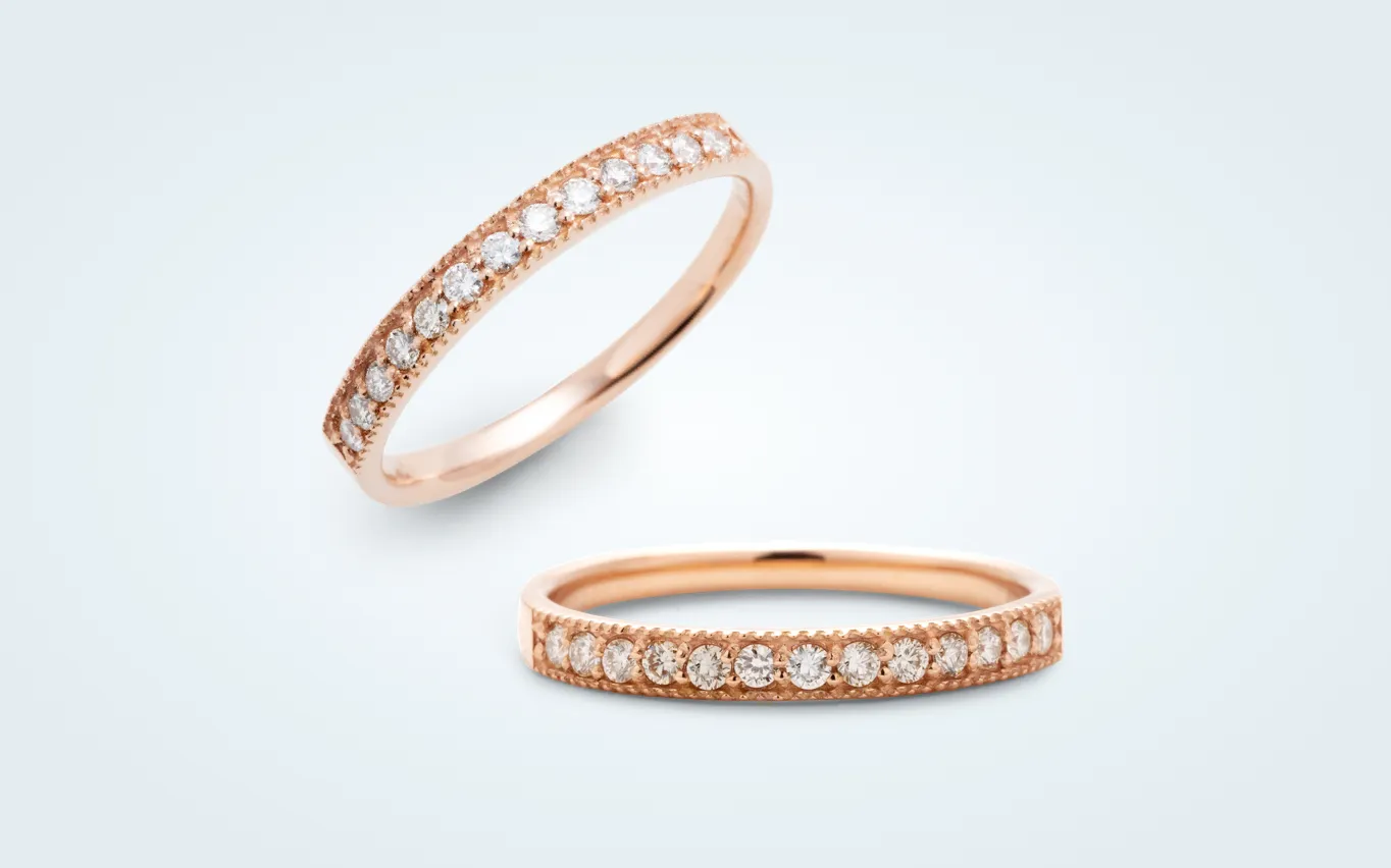 エタニティリング ミル打ち 0.13ct K18PG ピンクゴールド – facett