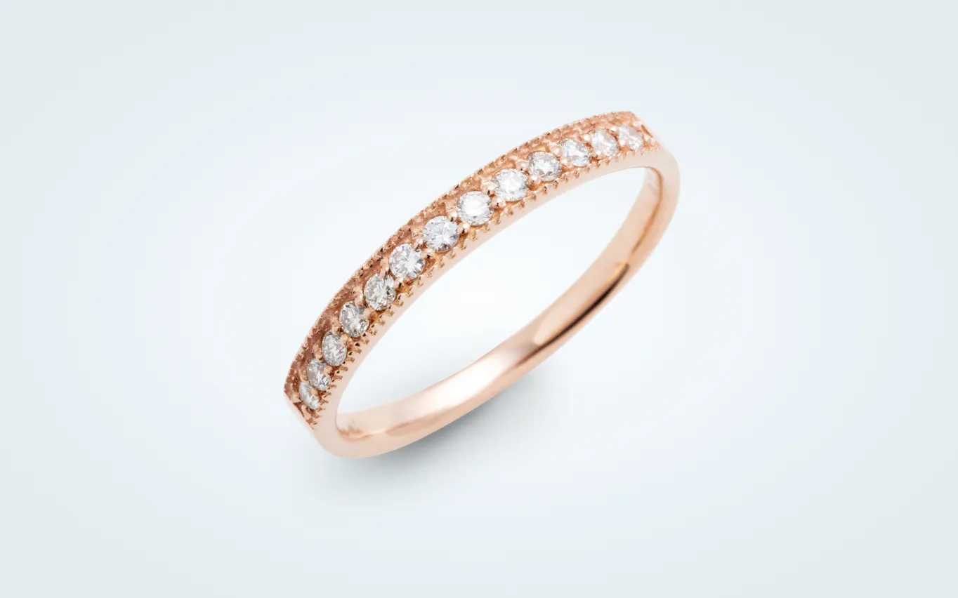 エタニティリング ミル打ち 0.13ct K18PG ピンクゴールド – facett