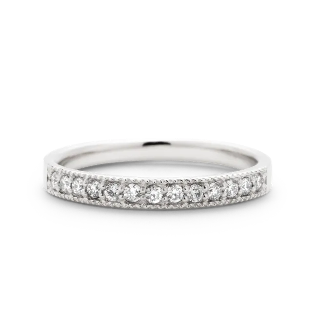 エタニティリング PT900 13石 0.13ct / ミル打ち