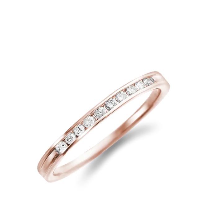 ハーフエタニティリング K18PG 0.1ct / 10石 レール留め