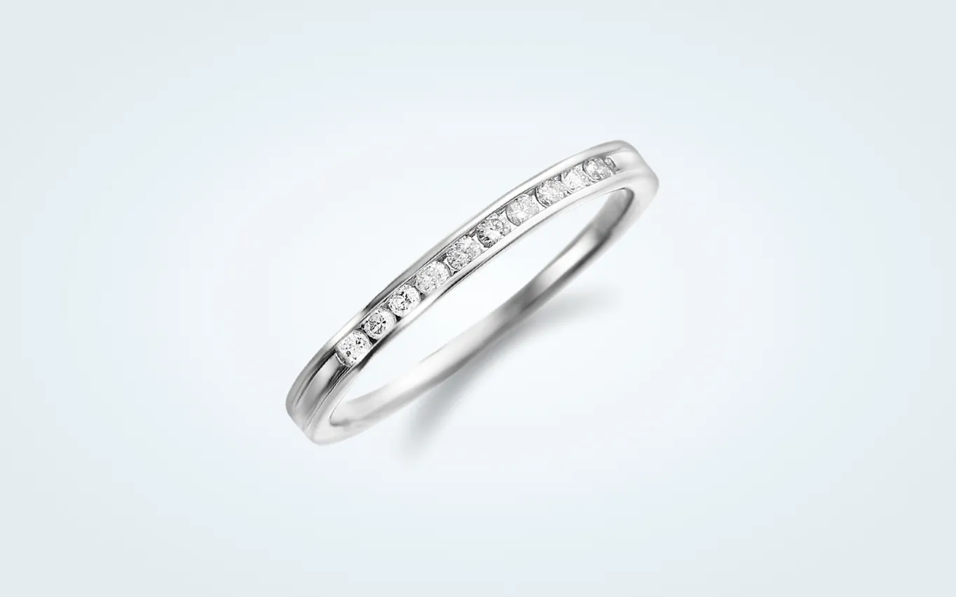 ハーフエタニティリング レール留め 0.1ct PT900 プラチナ – facett