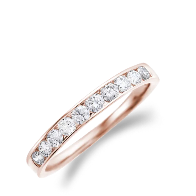 ハーフエタニティリング K18PG 0.3ct / 10石 レール留め