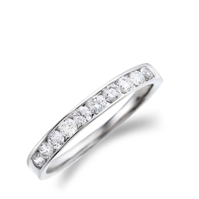 ハーフエタニティリング PT900 0.3ct / 10石 レール留め