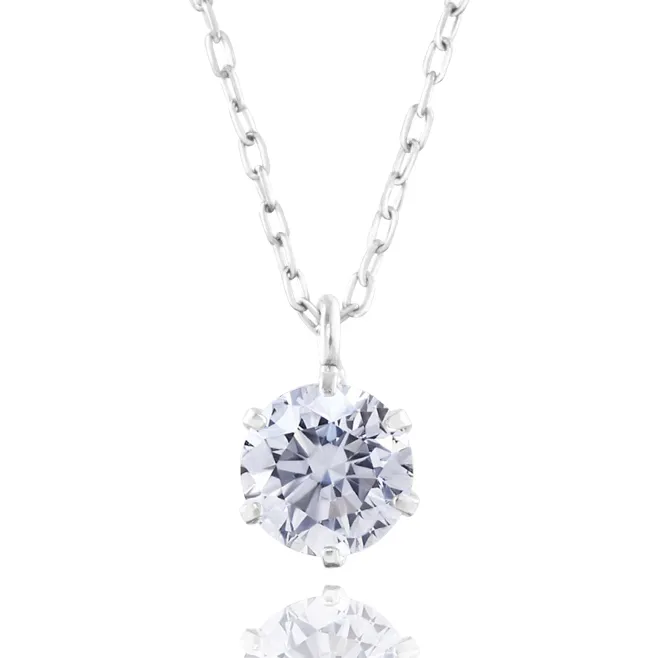 ダイヤモンドネックレス 1粒 6本爪 0.2ct PTプラチナ