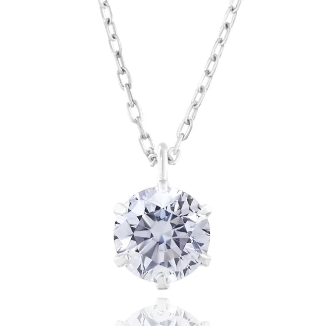 ダイヤモンドネックレス 1粒 6本爪 0.3ct PTプラチナ